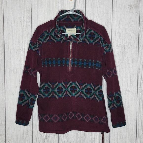 Vintage Eddie Bauer Fleece Aztec 3/4 Zip Pullover, size XS - Picture 1 of 5